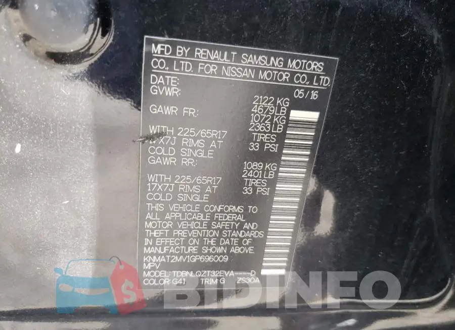 KNMAT2MV1GP696009 Photo# 10