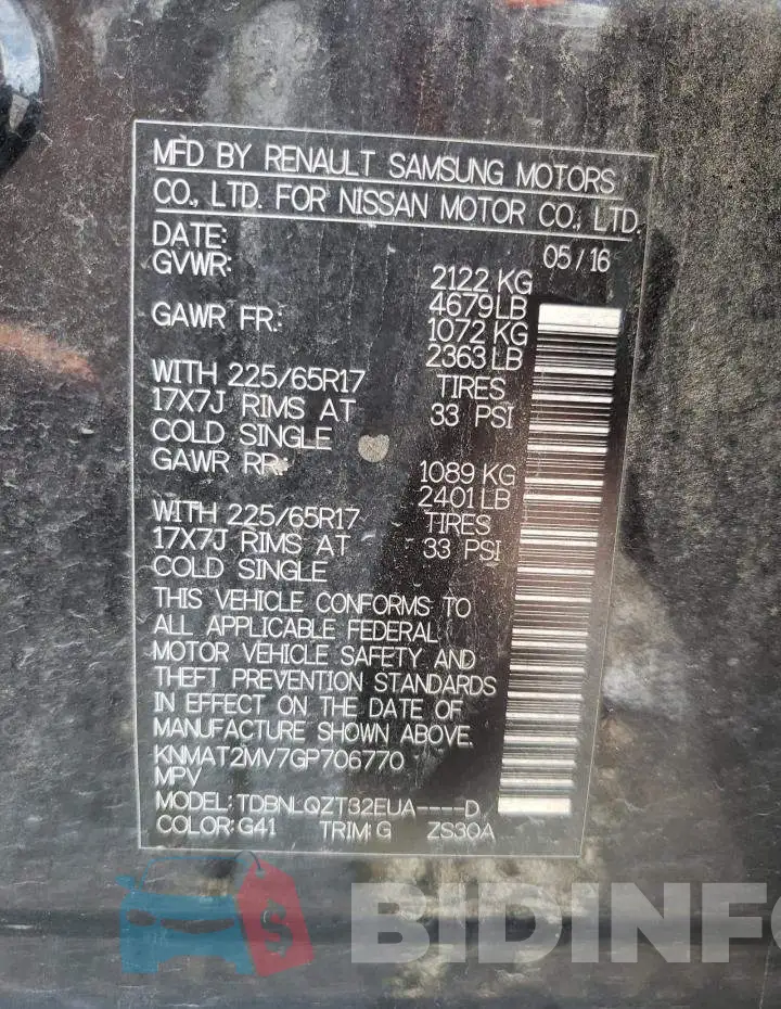 KNMAT2MV7GP706770 Photo# 10