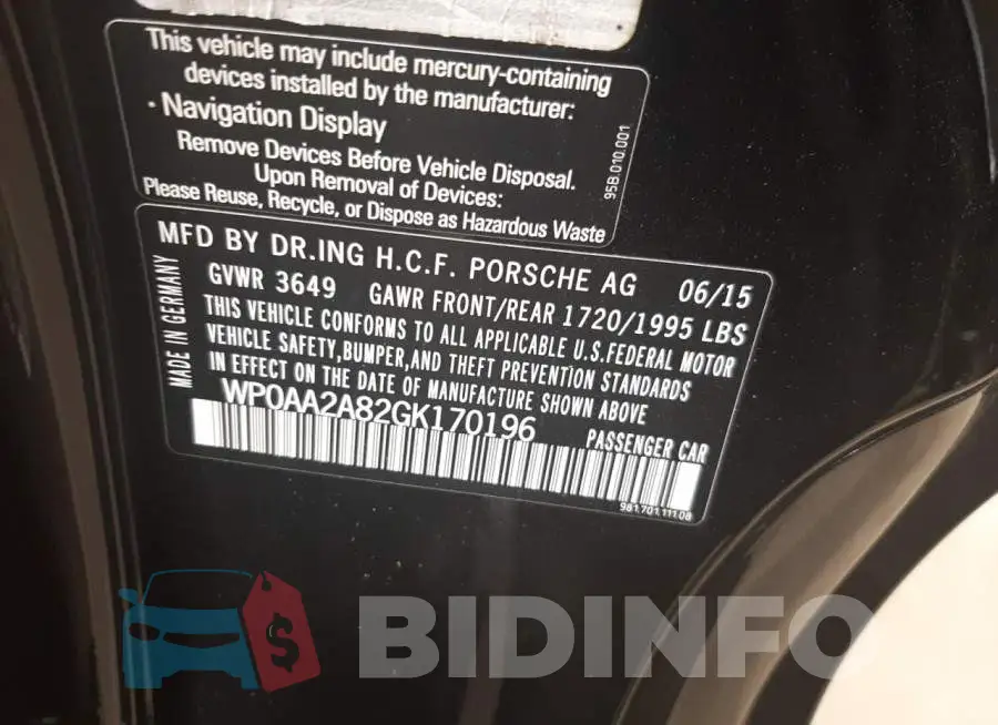 WP0AA2A82GK170196 Photo# 10