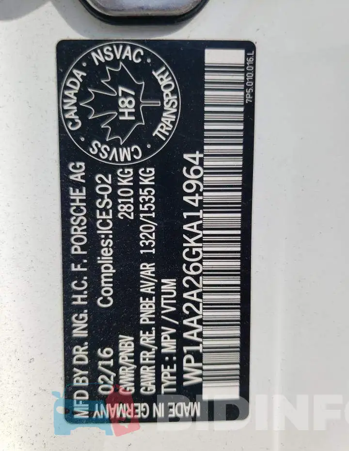 WP1AA2A26GKA14964 Photo# 10