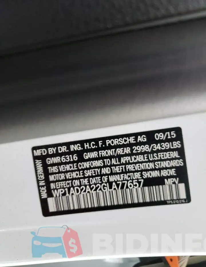 WP1AD2A22GLA77657 Photo# 10