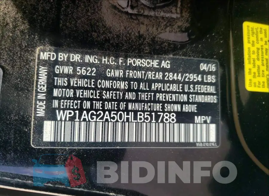 WP1AG2A50HLB51788 Photo# 10