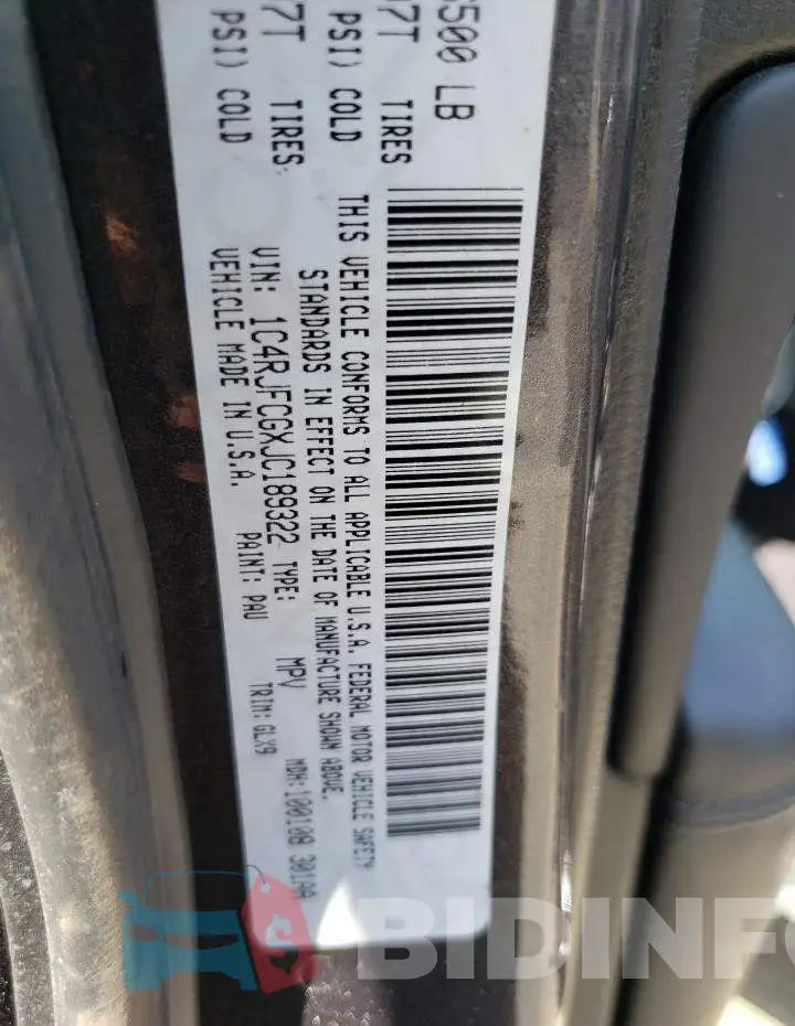 1C4RJFCGXJC189322 Photo# 10
