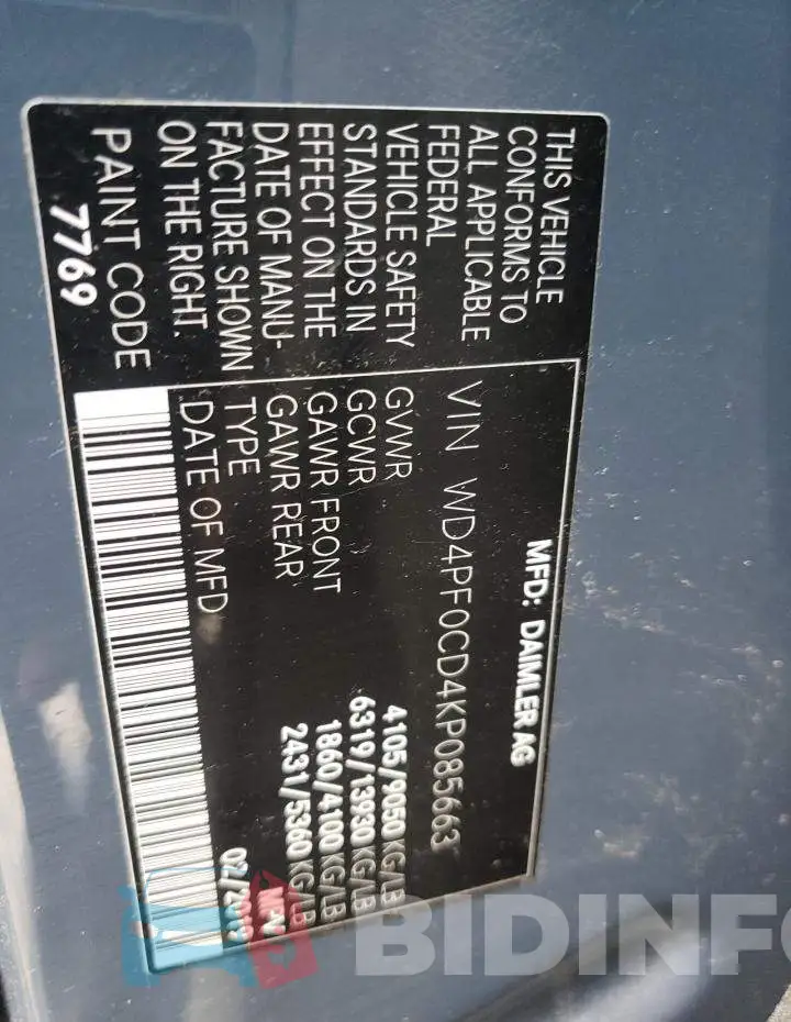 WD4PF0CD4KP085663 Photo# 10