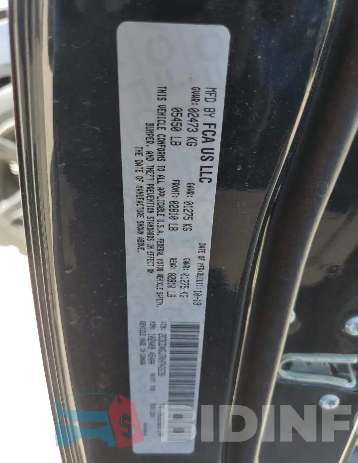 2C3CDXGJ7KH742228 Photo# 10