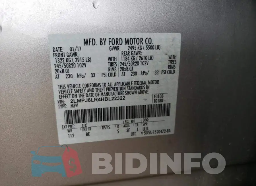 2LMPJ6LR4HBL22322 Photo# 10