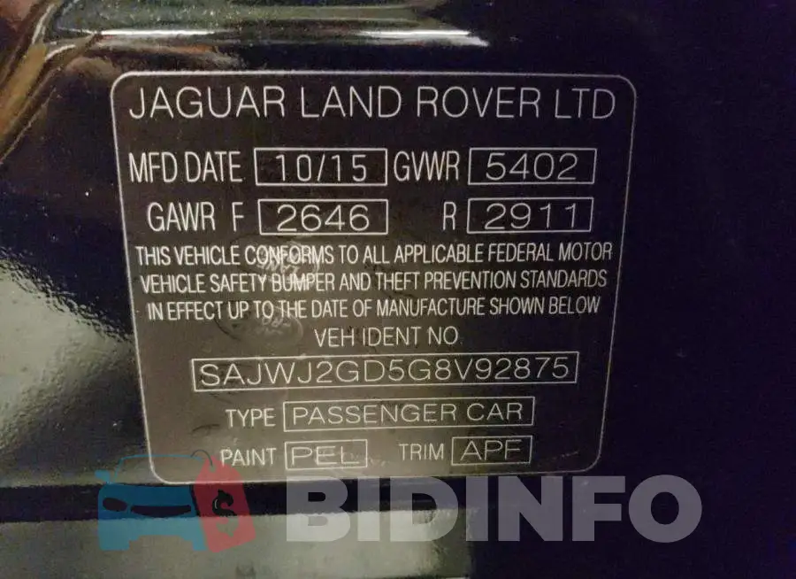 SAJWJ2GD5G8V92875 Photo# 10