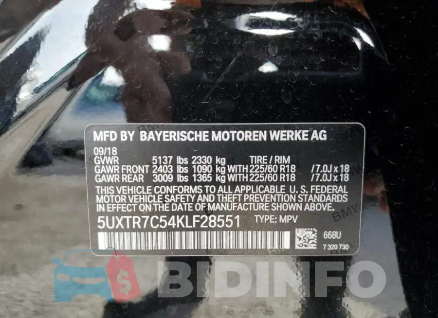 5UXTR7C54KLF28551 Photo# 10