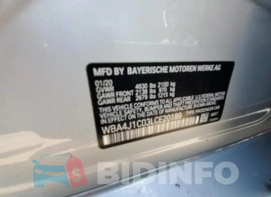 WBA4J1C03LCE20189 Photo# 10