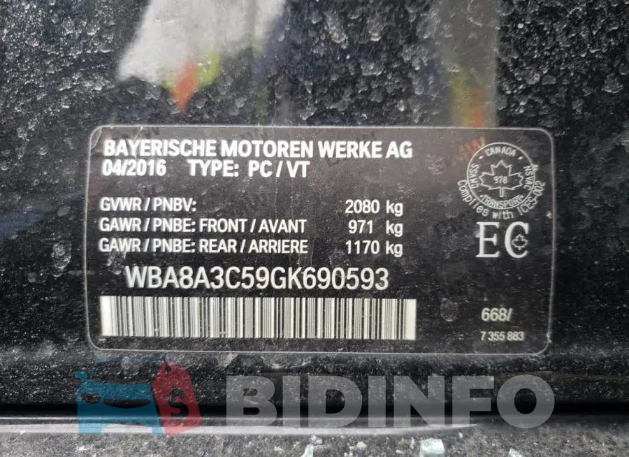 WBA8A3C59GK690593 Photo# 10