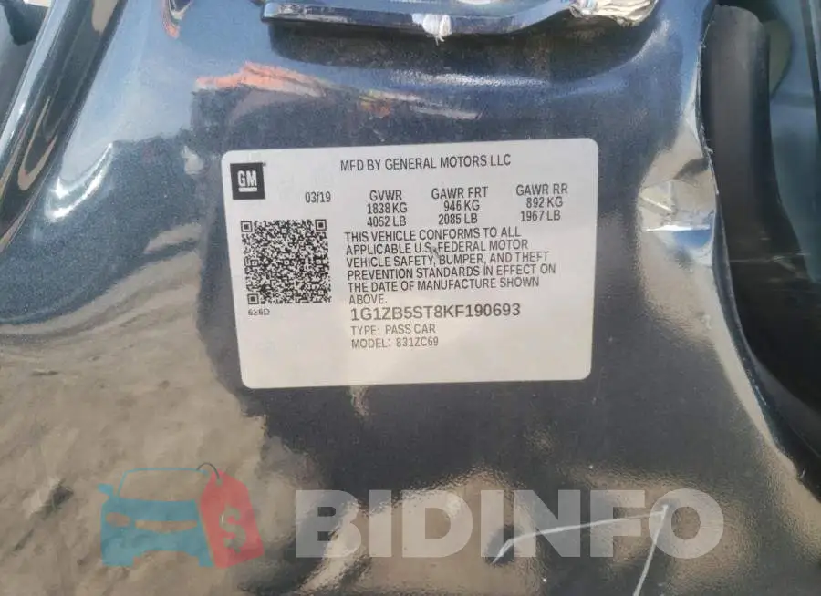 1G1ZB5ST8KF190693 Photo# 10