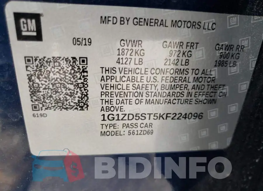 1G1ZD5ST5KF224096 Photo# 10