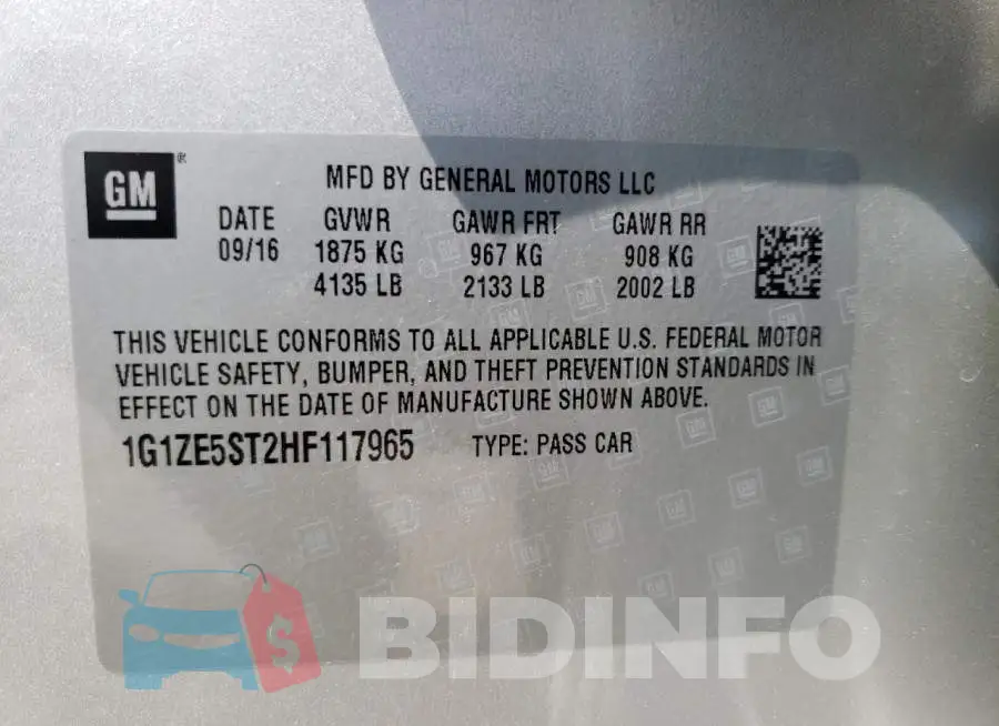 1G1ZE5ST2HF117965 Photo# 10