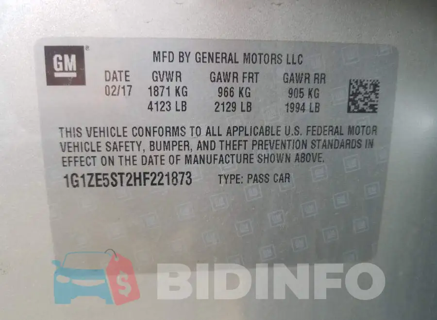 1G1ZE5ST2HF221873 Photo# 10