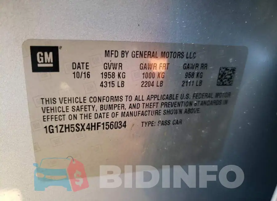 1G1ZH5SX4HF156034 Photo# 10