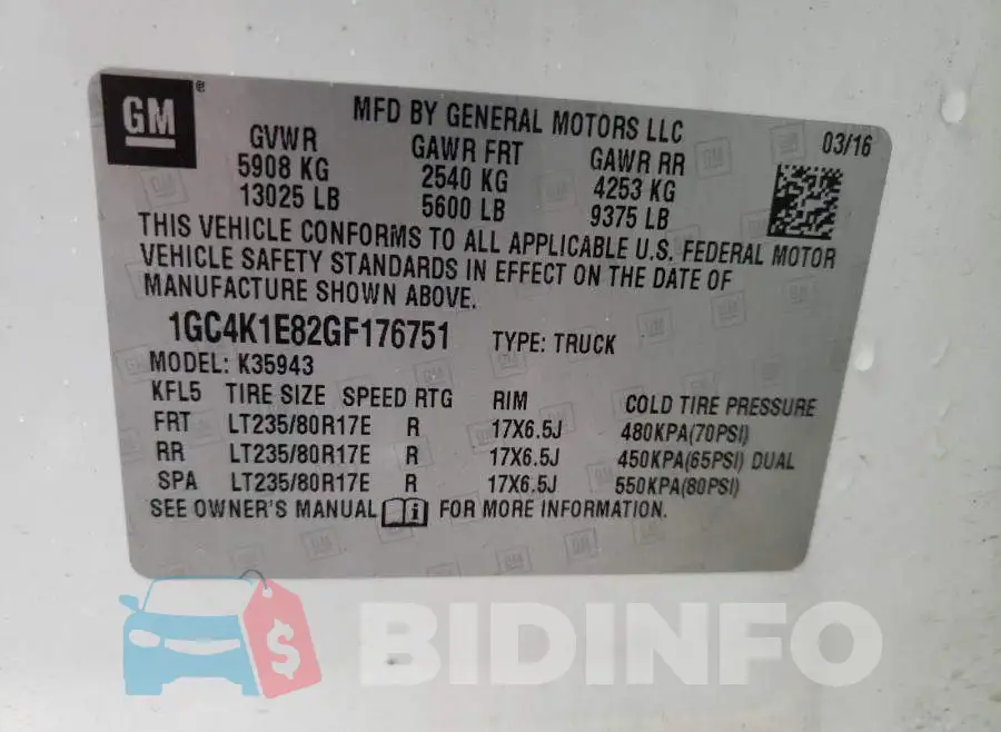 1GC4K1E82GF176751 Photo# 10