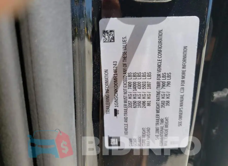 1GNSCNKD0MR146243 Photo# 10