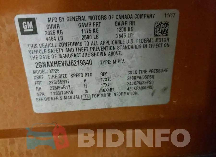 2GNAXHEV6J6219340 Photo# 10