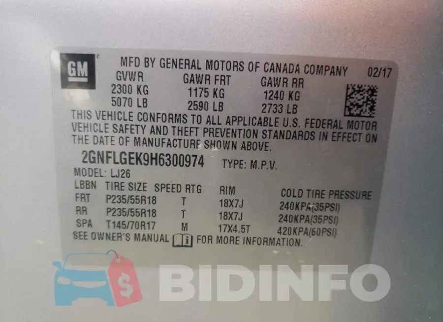 2GNFLGEK9H6300974 Photo# 10