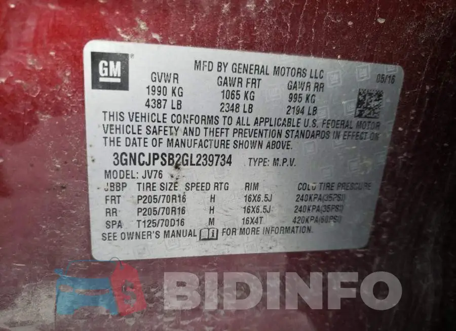3GNCJPSB2GL239734 Photo# 10