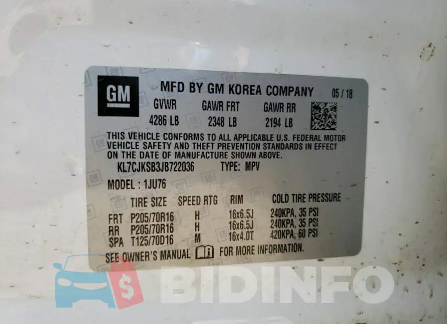 KL7CJKSB3JB722036 Photo# 10