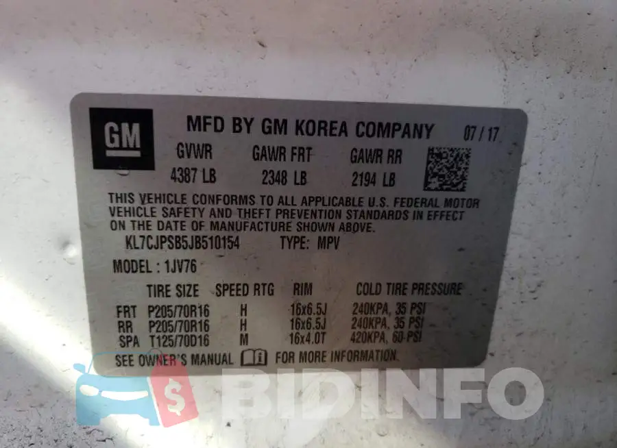 KL7CJPSB5JB510154 Photo# 10