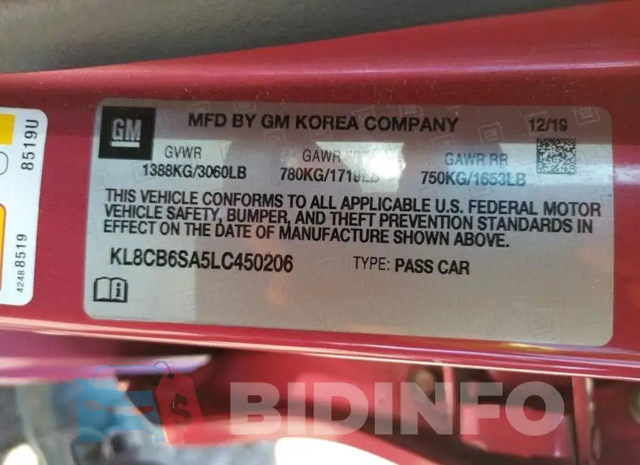 KL8CB6SA5LC450206 Photo# 10