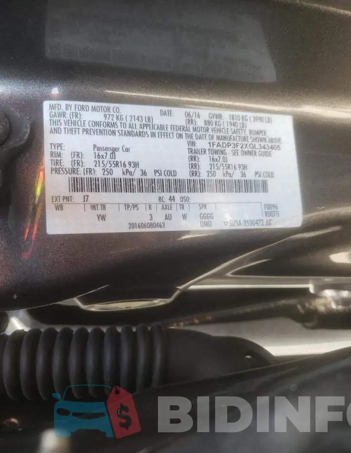 1FADP3F2XGL343405 Photo# 10