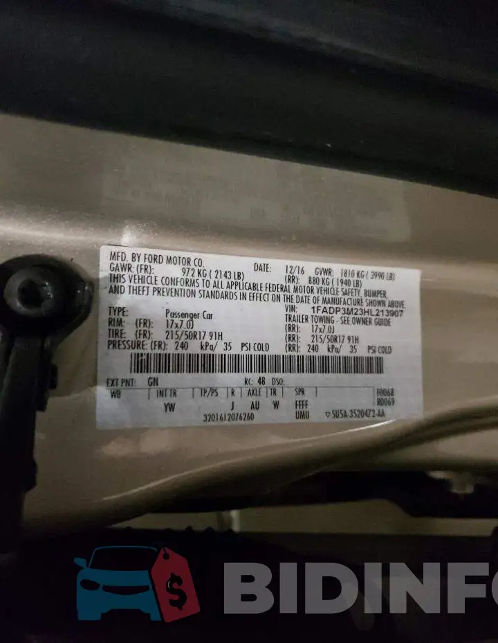 1FADP3M23HL213907 Photo# 10