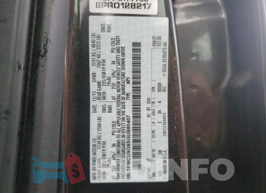 1FMCU9G95GUB80407 Photo# 10