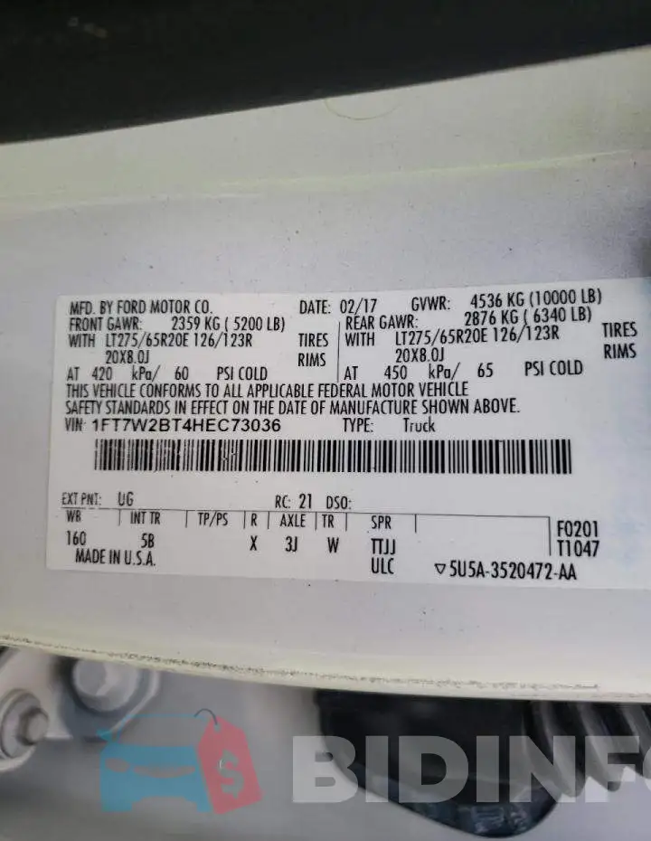 1FT7W2BT4HEC73036 Photo# 10