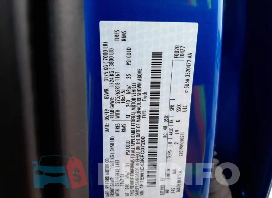 1FTEW1E43KFC07200 Photo# 10