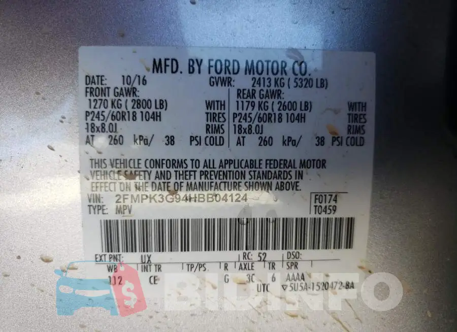 2FMPK3G94HBB04124 Photo# 10