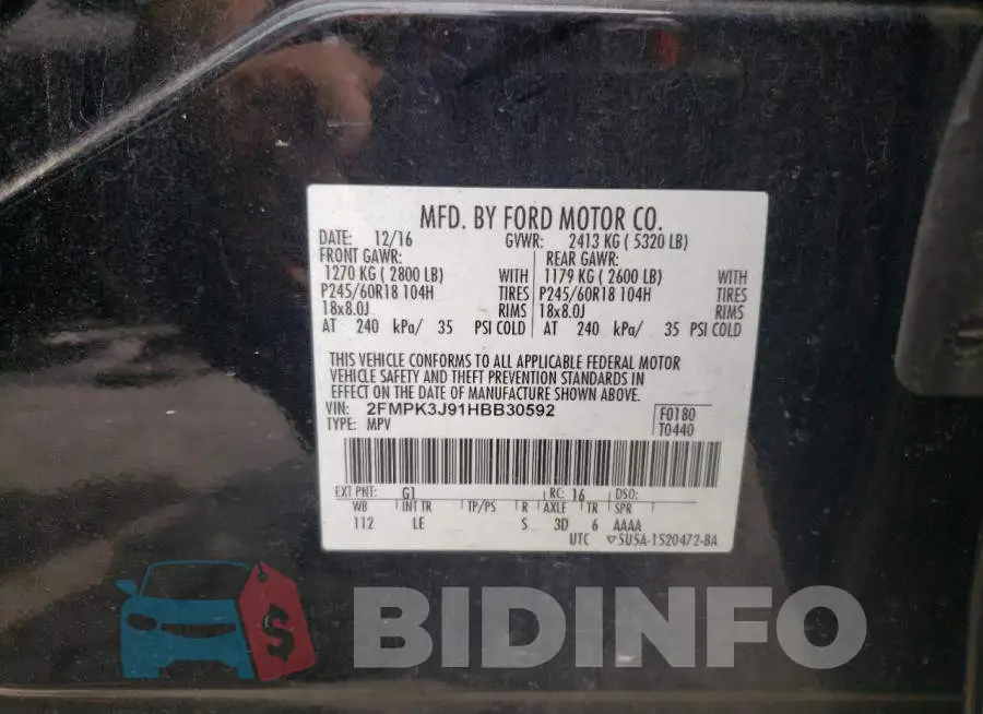 2FMPK3J91HBB30592 Photo# 10