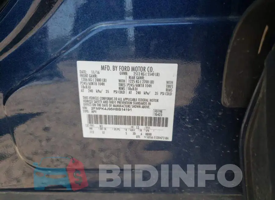 2FMPK4J95HBB14191 Photo# 10