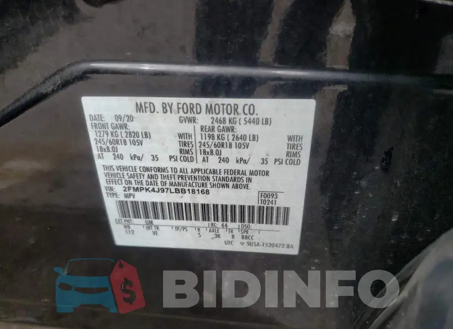 2FMPK4J97LBB18168 Photo# 10