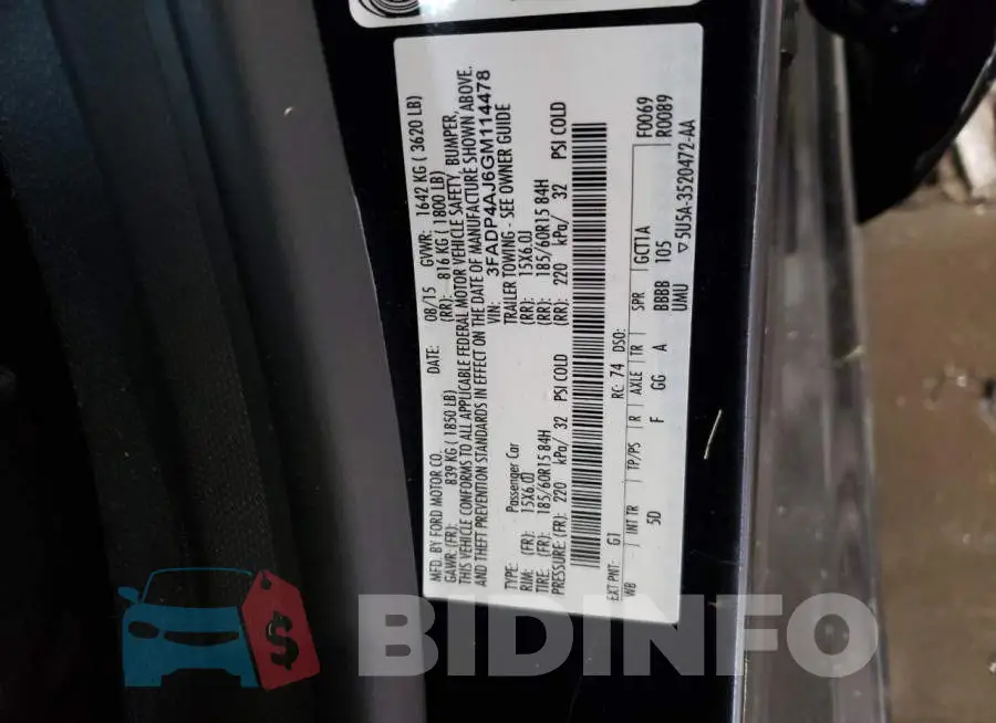 3FADP4AJ6GM114478 Photo# 10