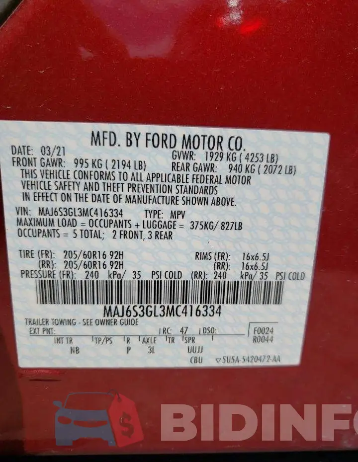 MAJ6S3GL3MC416334 Photo# 10