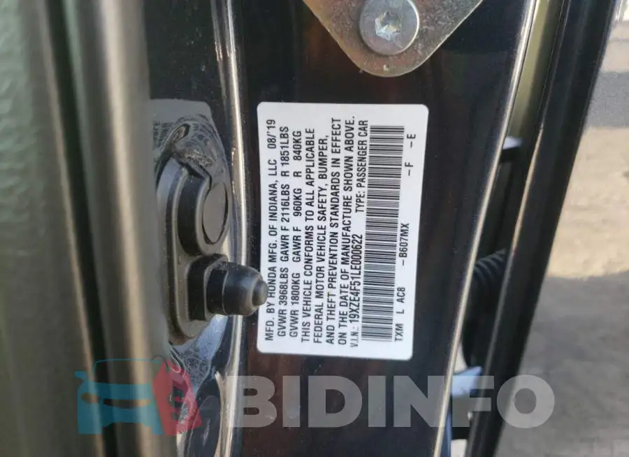19XZE4F51LE000622 Photo# 10