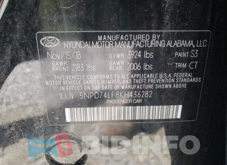 5NPD74LF8KH436282 Photo# 10