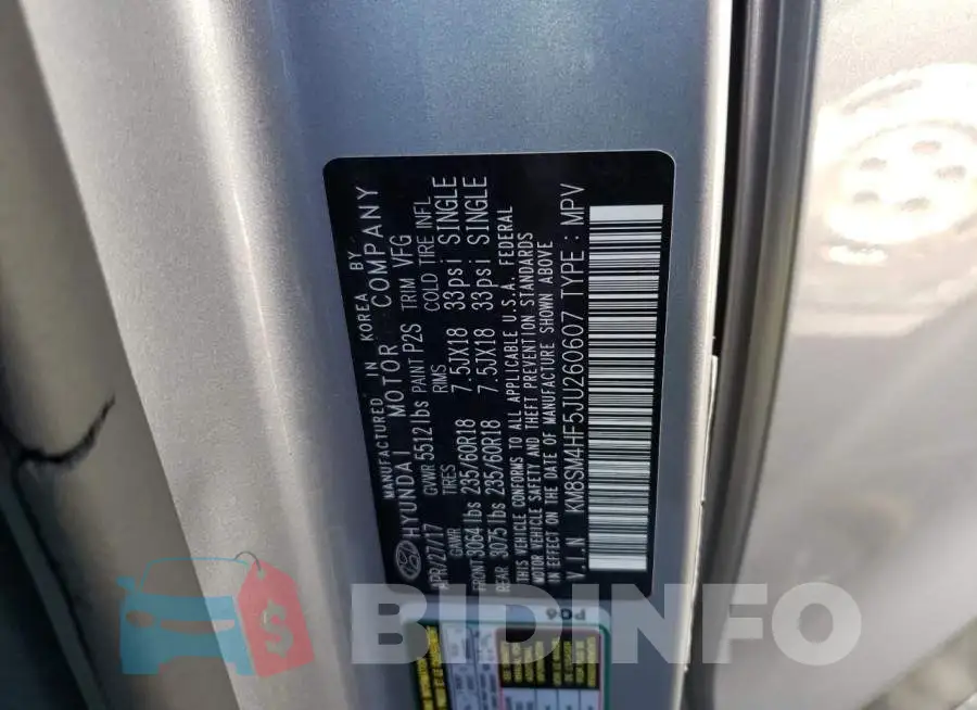 KM8SM4HF5JU260607 Photo# 10