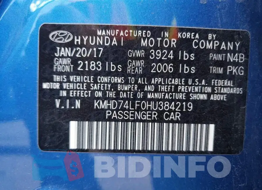 KMHD74LF0HU384219 Photo# 10
