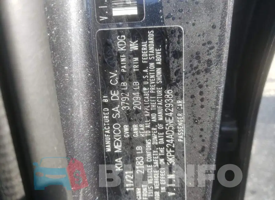 3KPF24AD5NE429386 Photo# 10
