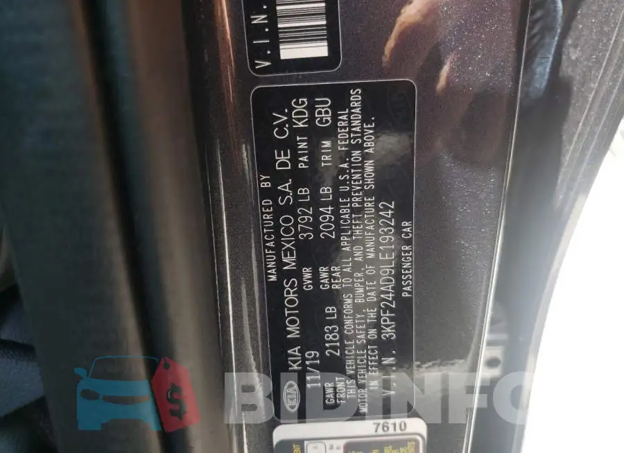 3KPF24AD9LE193242 Photo# 10