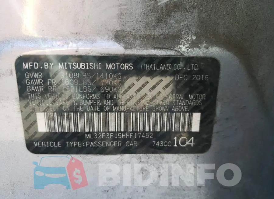 ML32F3FJ5HHF17452 Photo# 10