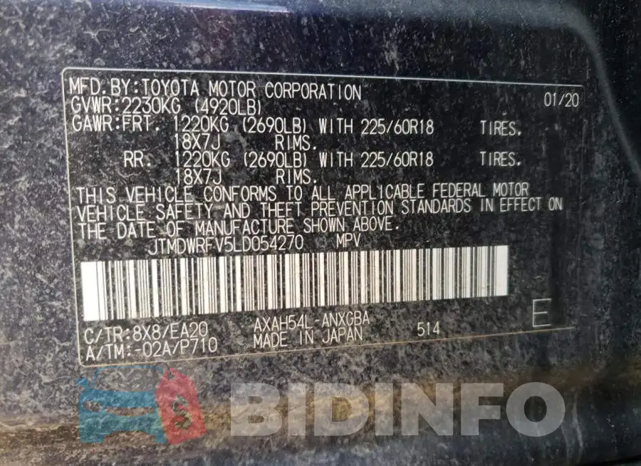 JTMDWRFV5LD054270 Photo# 10