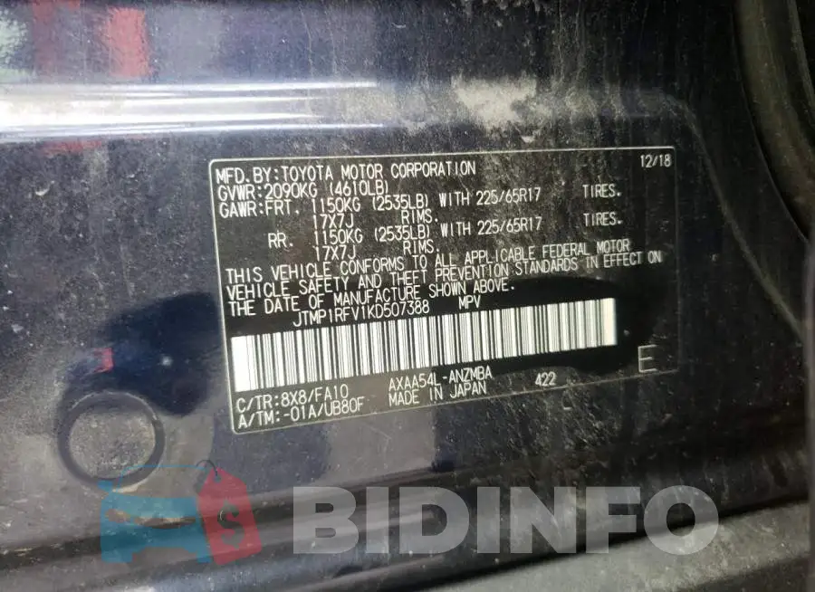 JTMP1RFV1KD507388 Photo# 10
