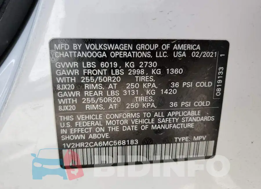 1V2HR2CA6MC568183 Photo# 10