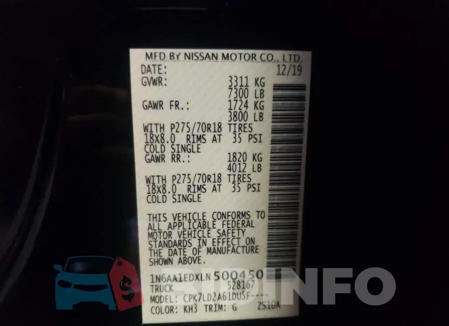1N6AA1EDXLN500450 Photo# 10