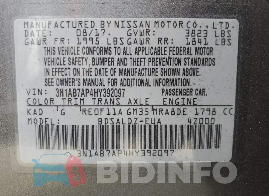 3N1AB7AP4HY392097 Photo# 10